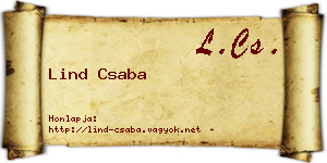 Lind Csaba névjegykártya